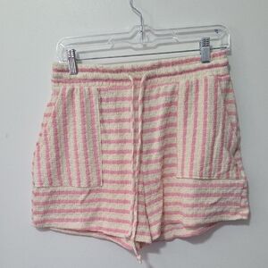 BUCKETLIST High Waist Pink and Cream Tucker Shorts